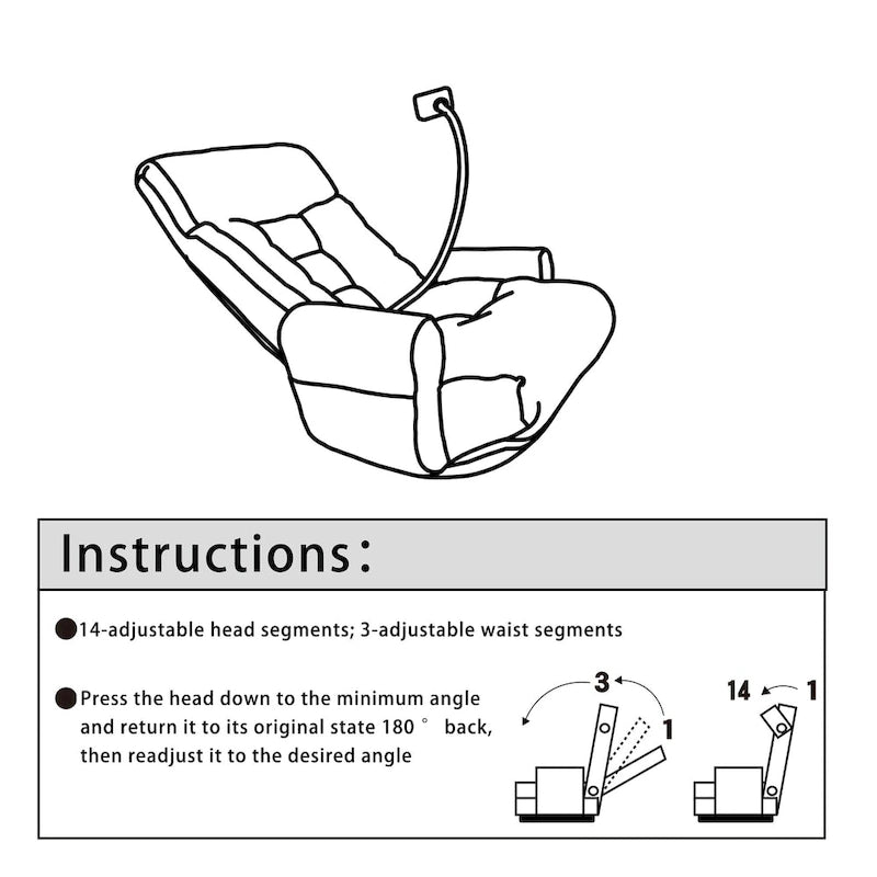 Gray Swivel Recliner with Phone Holder, Adjustable Headrest