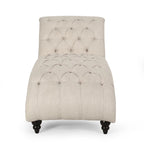 64.25 Button Tufted Chaise Lounge Chair with Birch Legs