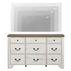 53.5 Wide Farmhouse White Dresser TV Stand with Curved Edge Design and Wide Chests of Drawers