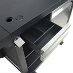 Universal Rolling Prep Cart for Portable Outdoor Griddle and Grills, Black - 52.8