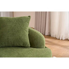 98.4 Chenille L-Shaped 3-Seater Sofa with Chaise Lounge and 4 Pillows