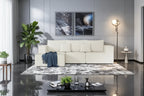 108.3 Corduroy L-Shaped Modular Cloud Sofa with Chaise Lounge