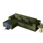 108.3 Corduroy L-Shaped Modular Cloud Sofa with Chaise Lounge