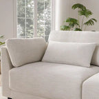 124 Chenille 4-Seater L-Shaped Sofa with Storage Console, USB