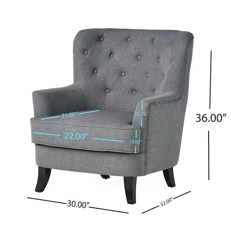Anikki Tufted Fabric Club Chair