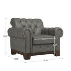Greenwich Tufted Scroll Arm Nailhead Chesterfield Chair