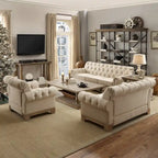 Greenwich Tufted Scroll Arm Nailhead Chesterfield Chair