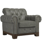 Greenwich Tufted Scroll Arm Nailhead Chesterfield Chair