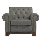 Greenwich Tufted Scroll Arm Nailhead Chesterfield Chair