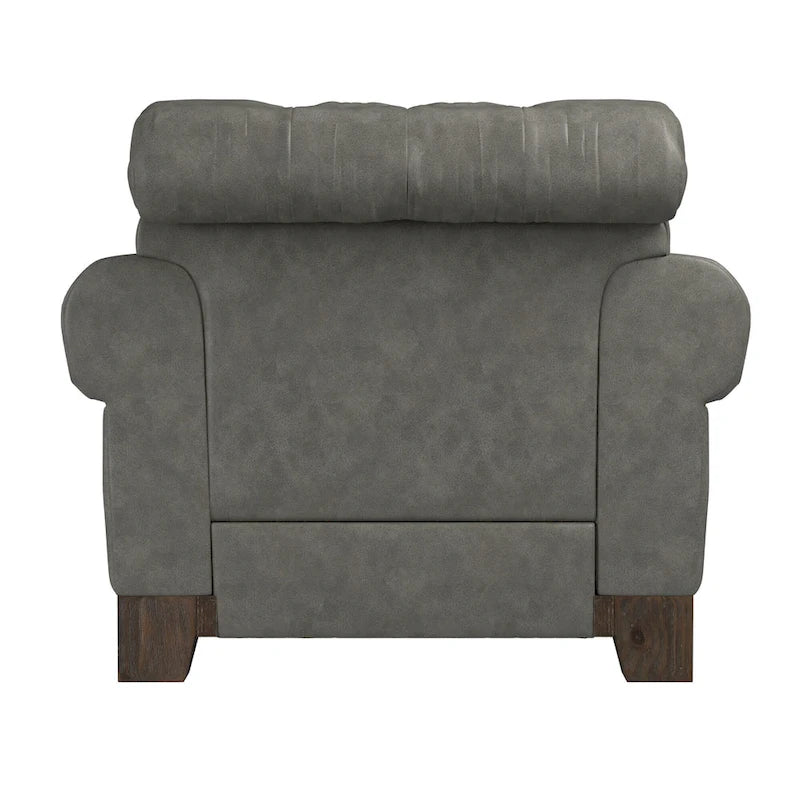 Greenwich Tufted Scroll Arm Nailhead Chesterfield Chair