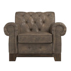 Greenwich Tufted Scroll Arm Nailhead Chesterfield Chair