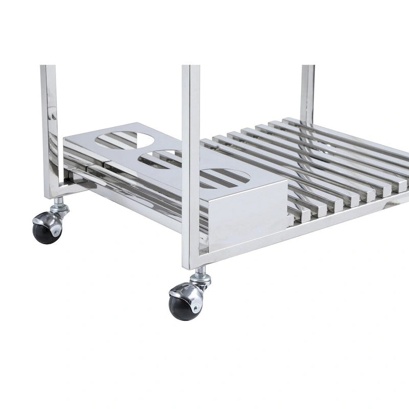 Contemporary All Metal Tea Cart