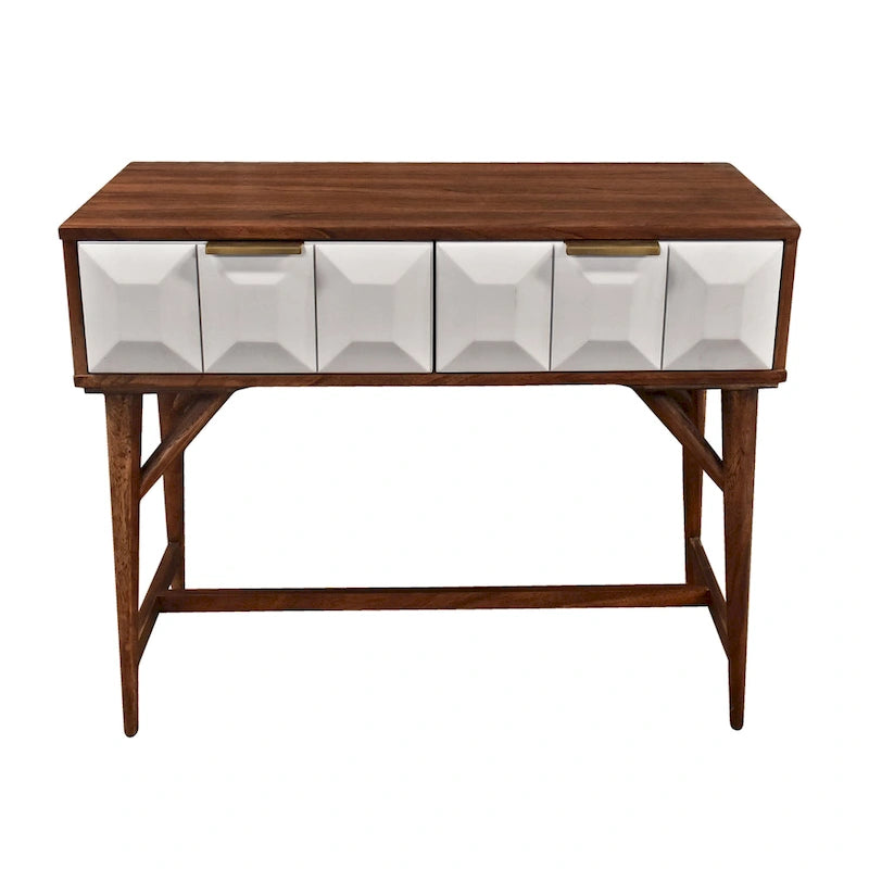 Steve Silver Carson Carrington Greta Burnished Walnut Mid-century Console Table
