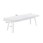Larwich Solid Wood Slatted Bench, White - 56.30W x 16.50D x 17.50H