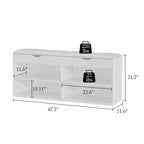 Shoe Storage Bench Padded Cushion Entryway Bench with Flip-Open Box - 47.2Wx21.2D