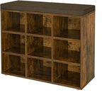Shoe Storage Bench with 9 Cubbies - 11.8D x 31.5W x 18.9H