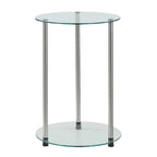 Designs2Go Classic Glass 2 Tier Round End Table