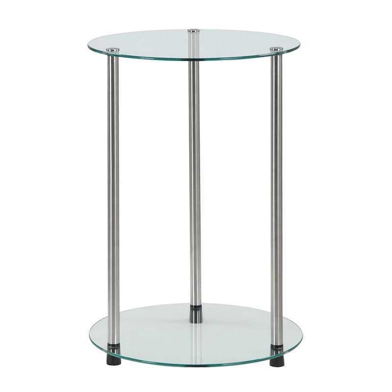 Designs2Go Classic Glass 2 Tier Round End Table