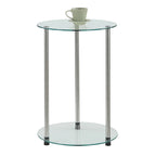 Designs2Go Classic Glass 2 Tier Round End Table