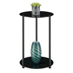 Designs2Go Classic Glass 2 Tier Round End Table