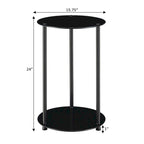 Designs2Go Classic Glass 2 Tier Round End Table