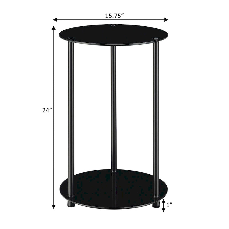 Designs2Go Classic Glass 2 Tier Round End Table