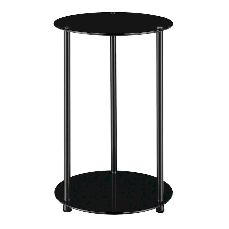 Designs2Go Classic Glass 2 Tier Round End Table