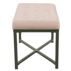 Silver Orchid Sid Velvet Tufted Ottoman