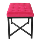 Silver Orchid Sid Velvet Tufted Ottoman