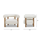 37 Mid Century Modern Barrel Boucle Sherpa Accent Arm Chair