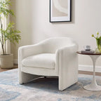 31.2 Inch Nordic Wide Boucle Upholstered Barrel Accent Chair