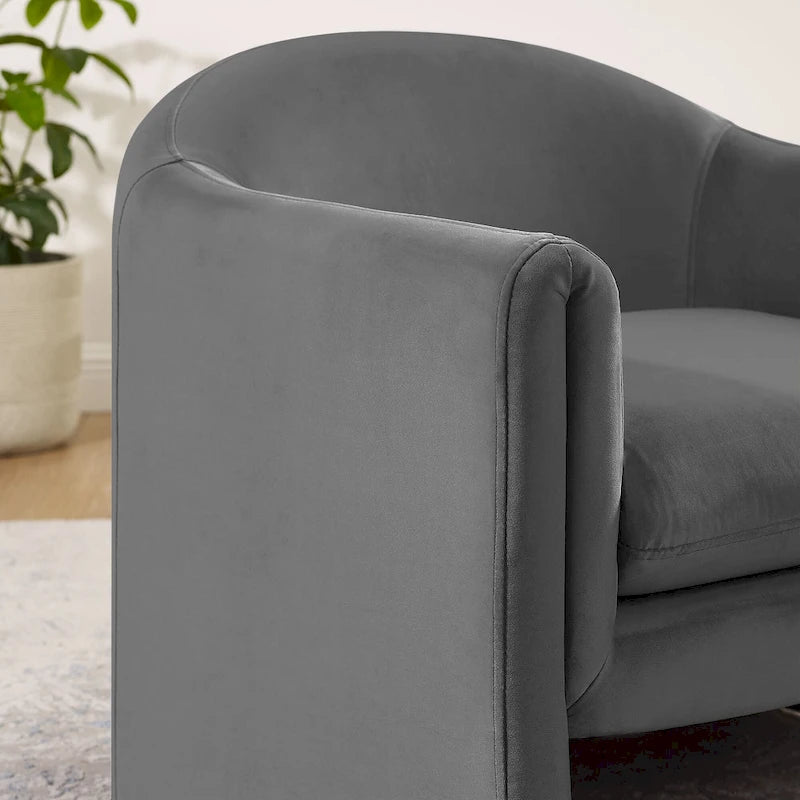 31.2 Inch Nordic Wide Boucle Upholstered Barrel Accent Chair