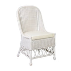 Natural Rattan Cushioned Dining Accent Chair