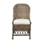 Natural Rattan Cushioned Dining Accent Chair