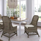 Natural Rattan Cushioned Dining Accent Chair