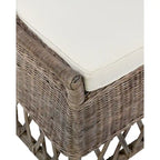 Natural Rattan Cushioned Dining Accent Chair