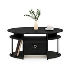 JAYA Simple Design Oval Coffee Table with Bin