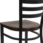 Ladder Back Metal Restaurant Chair - 16.5W x 17D x 32.25H - 16.5W x 17D x 32.25H