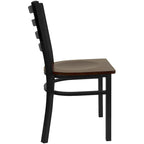 Ladder Back Metal Restaurant Chair - 16.5W x 17D x 32.25H - 16.5W x 17D x 32.25H