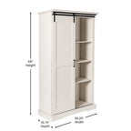 Farmhouse Storage Cabinet with Adjustable Shelves and Sliding Barn Door - 16.75D x 36.25W x 68H