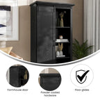 Farmhouse Storage Cabinet with Adjustable Shelves and Sliding Barn Door - 16.75D x 36.25W x 68H