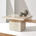 SAFAVIEH Couture Izzat Square Marble Accent Table - 21 In W x 21 In D x 12 In H - 21Wx21Dx12H