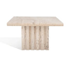 Izzat Square Marble Accent Table - 21 In W x 21 In D x 12 In H - 21Wx21Dx12H