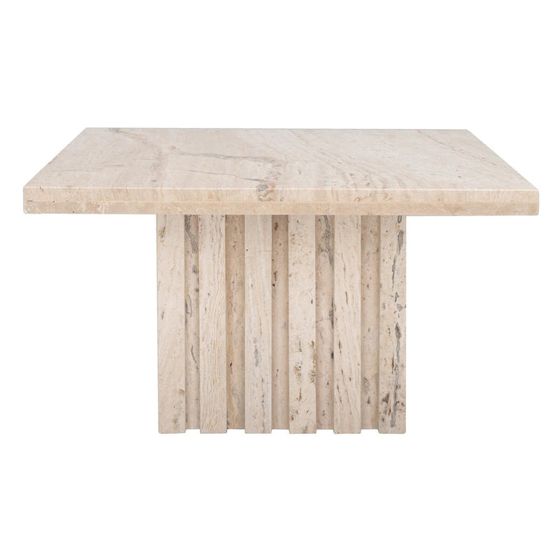 Izzat Square Marble Accent Table - 21 In W x 21 In D x 12 In H - 21Wx21Dx12H