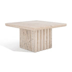 Izzat Square Marble Accent Table - 21 In W x 21 In D x 12 In H - 21Wx21Dx12H