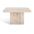Izzat Square Marble Accent Table - 21 In W x 21 In D x 12 In H - 21Wx21Dx12H