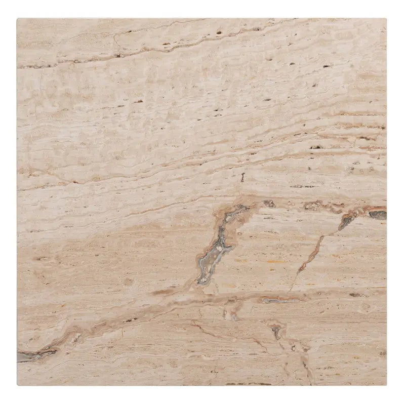 Izzat Square Marble Accent Table - 21 In W x 21 In D x 12 In H - 21Wx21Dx12H