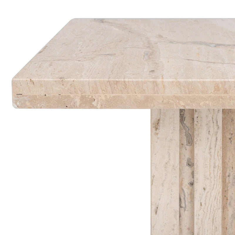 Izzat Square Marble Accent Table - 21 In W x 21 In D x 12 In H - 21Wx21Dx12H