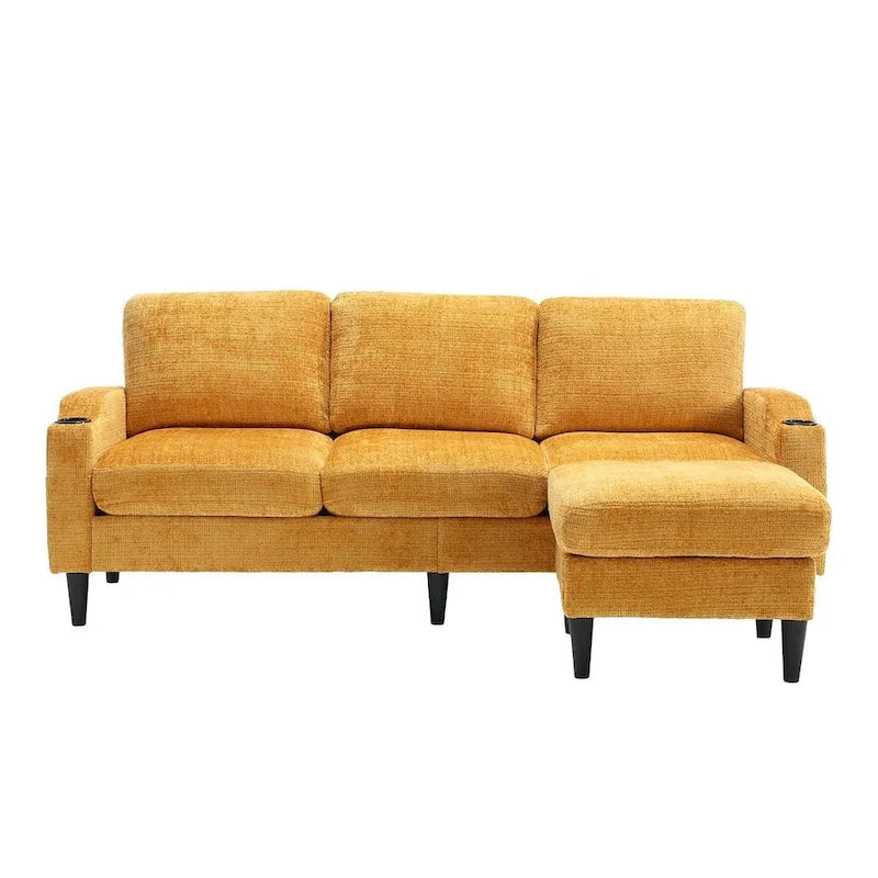 Modular Sleeper Sectional Sofa with Storage Ottoman