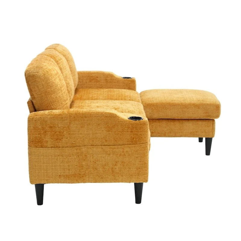 Modular Sleeper Sectional Sofa with Storage Ottoman
